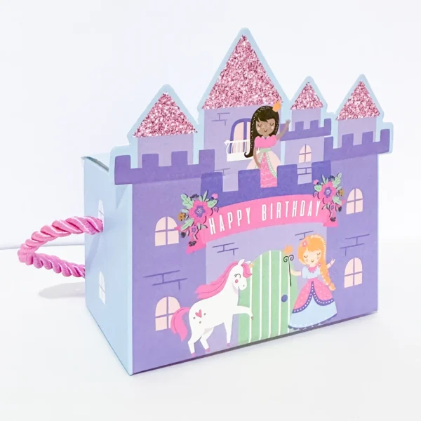 Cajas de cartón de Regalo para detalles pequeños, Chocolatinas con Diseño de Castillo de Princesa y Príncipe de Dibujos Animados, 10 Piezas.