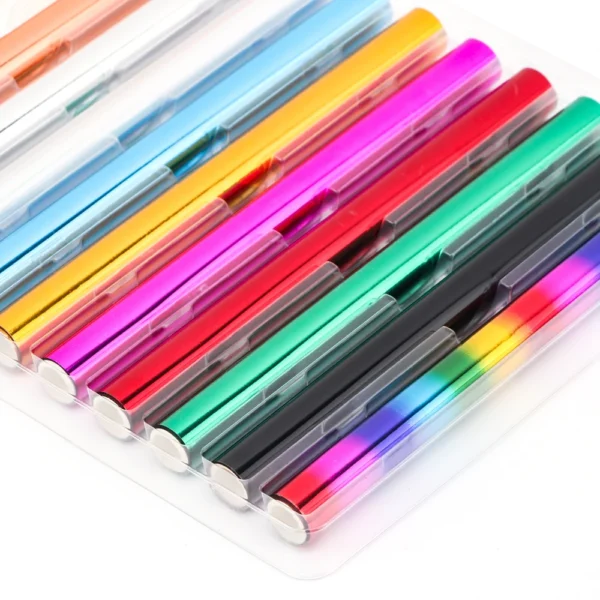 Pack Arco Iris de 12 unidades y 15cm x 1,3 m, 12 rollos de láminas de foil para aplicar en caliente, activadas por calor, para manualidades DIY y tarjetas de álbum scrapbooking