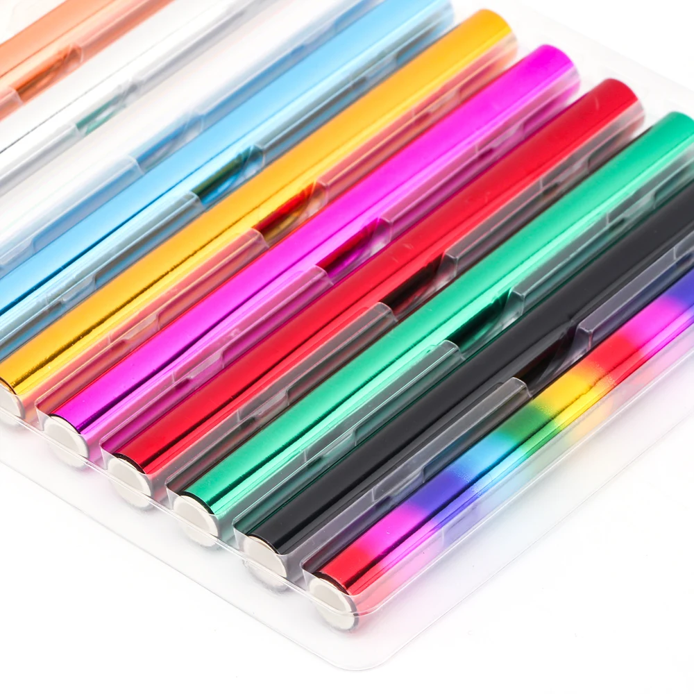 Pack Arco Iris de 12 unidades y 15cm x 1,3 m, 12 rollos de láminas de foil para aplicar en caliente, activadas por calor, para manualidades DIY y tarjetas de álbum scrapbooking - Imagen 3