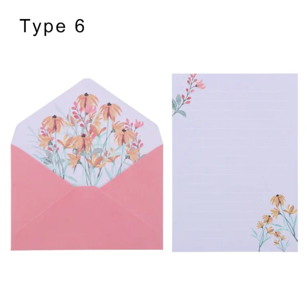 Sobres con hojas para escribir cartas, patrón de dibujos Vintage y motivos Florales