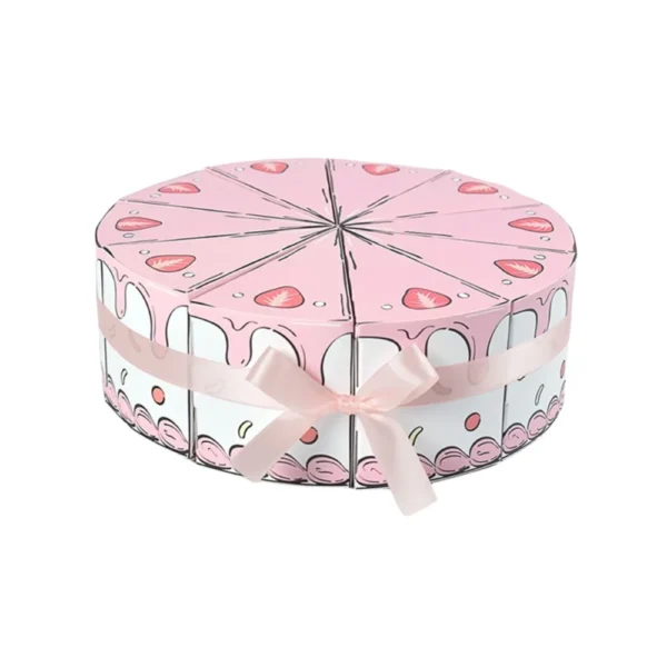 Cajas de cartón con forma de tarta dividida en trozos triangulares, hecha de Papel Ecológico en Forma de Pastel, Cajita para Dulces DIY