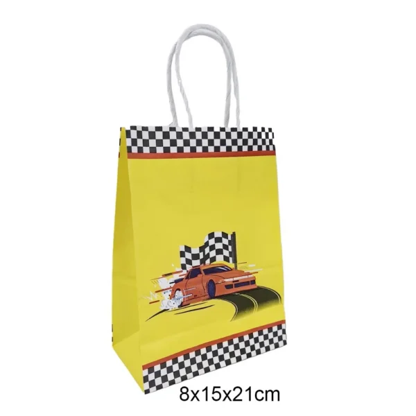 Bolsas de papel con temáticas variadas de coches de carreras, para regalos de recuerdo y decoración de celebraciones 5/10/20/30/40/50 Uds.