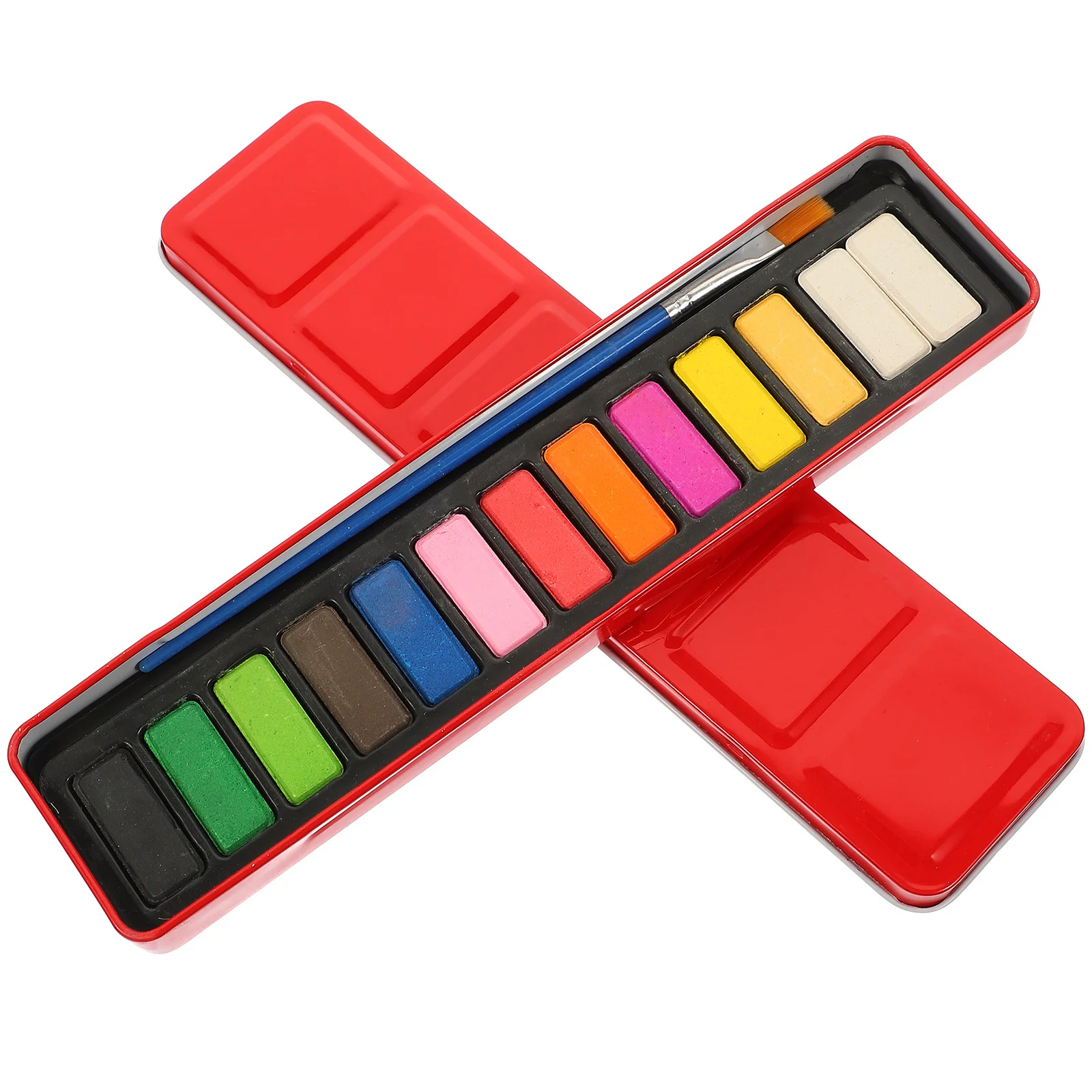 Set de Pinturas de Acuarela Sólida de 12/24 Colores Vibrantes, fáciles de Limpiar, con Pinceles y Estuche Portátil para Dibujar al Aire Libre - Imagen 2