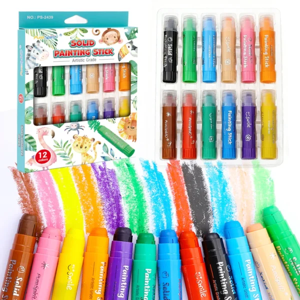 Palos de pintura Color sólido palo de pintura palos de pintura lavables dibujo Graffiti arte para niños y estudiantes