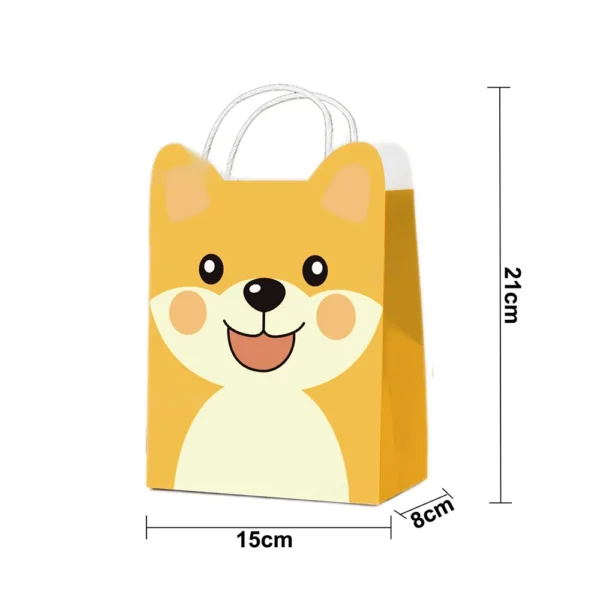 Bolsas de papel de animales de dibujos animados con asa para niños