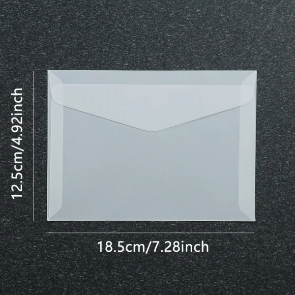 Sobre translúcido para tarjetas de invitaciones, cajas de regalo y postales