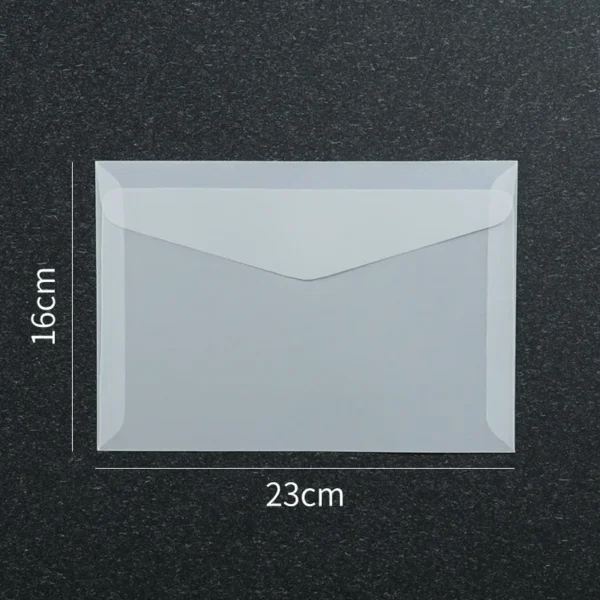 Sobre translúcido para tarjetas de invitaciones, cajas de regalo y postales