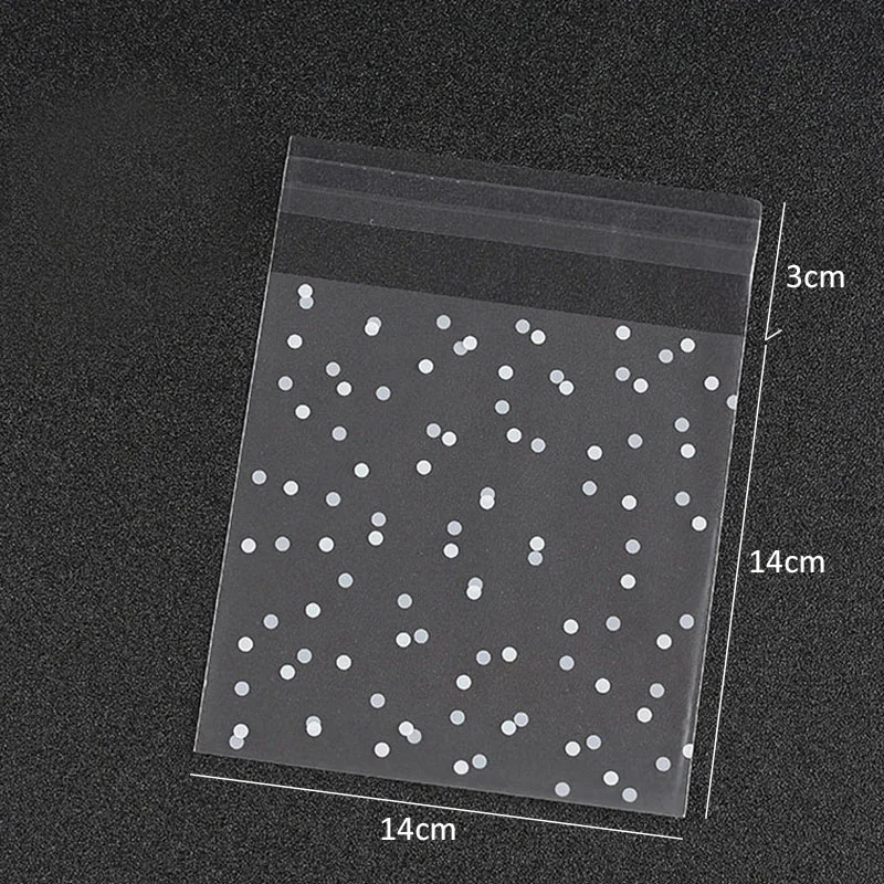 Bolsas de plástico transparente de celofán, autoadhesivas de lunares blancos - Imagen 11