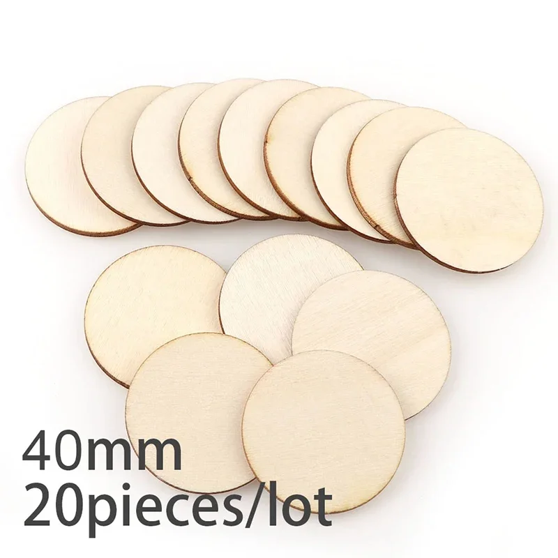 Rebanadas de madera redondas sin terminar para manualidades DIY, discos circulares de madera de 1cm-10cm, 3-100 piezas, manualidades para navidad, siluetas redondas para pintar, adorno de madera en forma cirlular, decoración - Imagen 5