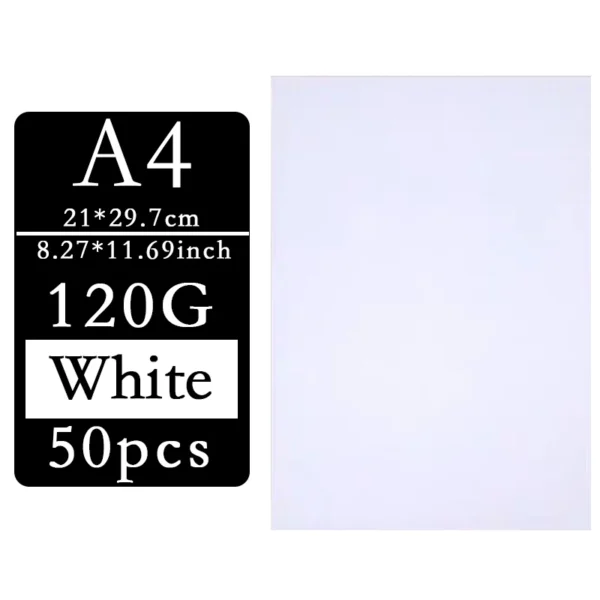 50 Uds A4 120g cartón hecho a mano papel de tarjeta blanco/negro/marrón papel Kraft para manualidades de acuarela DIY paquete de inyección de tinta y impresora láser