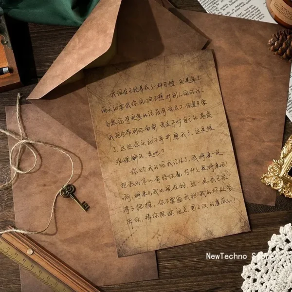Sobre Vintage de papel de carta Kraft estilo antiguo, formato A5