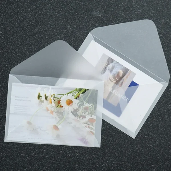 Sobre translúcido para tarjetas de invitaciones, cajas de regalo y postales