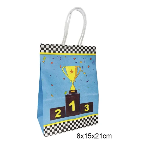 Bolsas de papel con temáticas variadas de coches de carreras, para regalos de recuerdo y decoración de celebraciones 5/10/20/30/40/50 Uds.