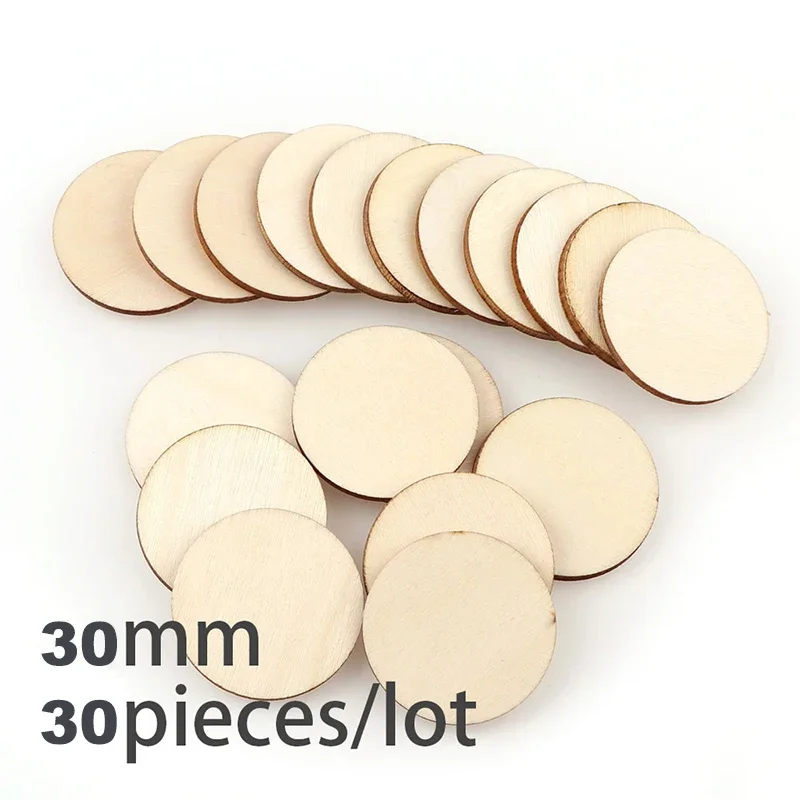 Rebanadas de madera redondas sin terminar para manualidades DIY, discos circulares de madera de 1cm-10cm, 3-100 piezas, manualidades para navidad, siluetas redondas para pintar, adorno de madera en forma cirlular, decoración - Imagen 12