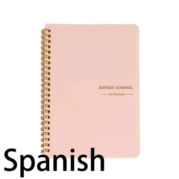 Agenda español/inglés Bullet diario y semanal A5 agenda organizadora