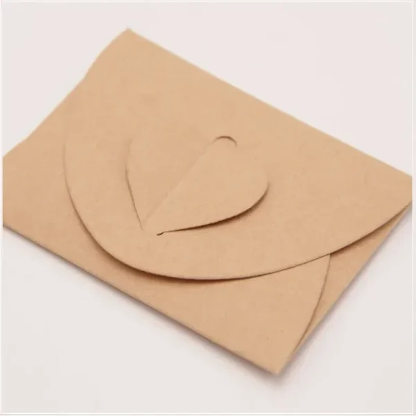 Sobres de papel Kraft con cierres de corazón creativos, 2 estilos para elegir, paquete de 40 unidades