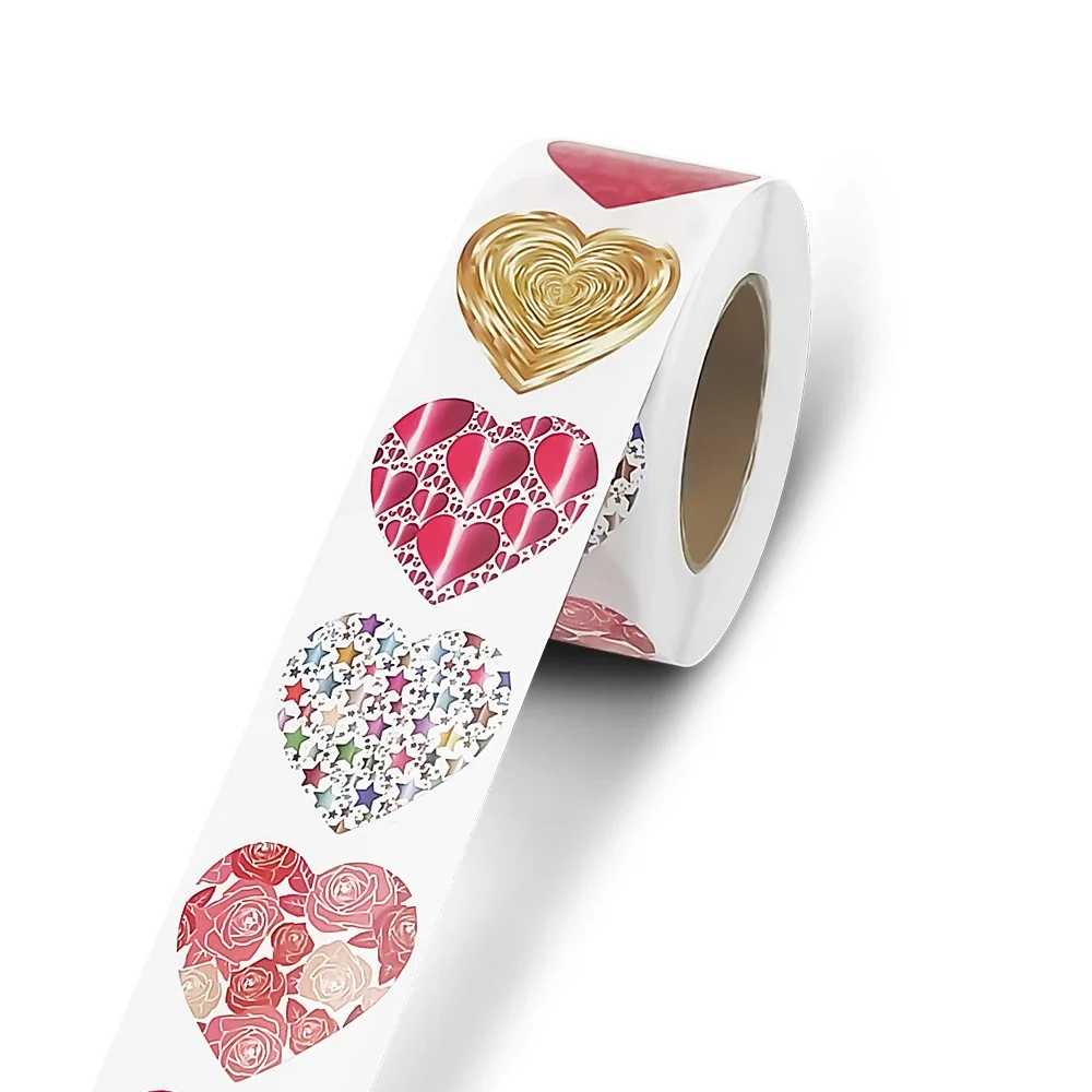 Pegatinas de corazón rojo, para decoraciones de tarjetas, embalajes, packaging, para sellos de sobre, decorativa de amor - Imagen 4