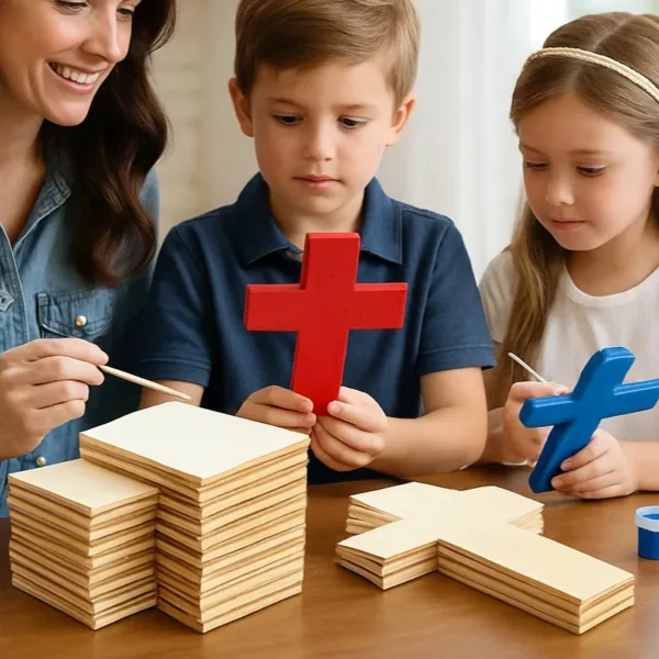 Cruces de madera artesanales hechas a mano naturales sin pintar para crear regalos significativos personalizados y recuerdos de celebraciones religiosas