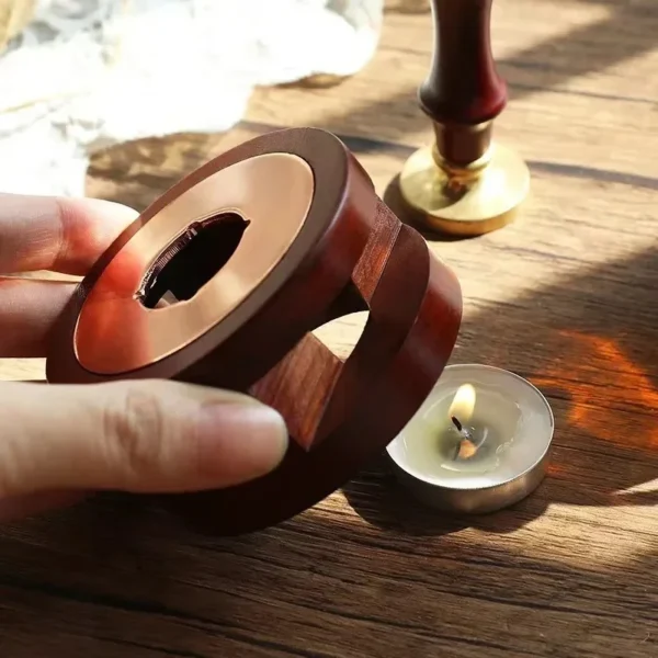 Juego de sellos de cera de sellado, sello de cera Vintage de madera maciza, Kit de estufa calefactora para tarjetas de invitación de boda, sobres, embalaje de regalo