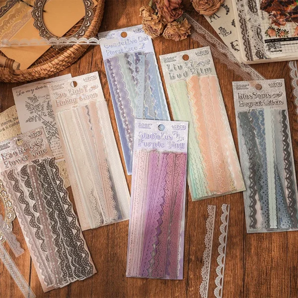 Pegatinas de encaje para decoración y acabados bonitos de tarjetas