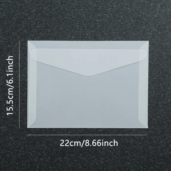 Sobre translúcido para tarjetas de invitaciones, cajas de regalo y postales