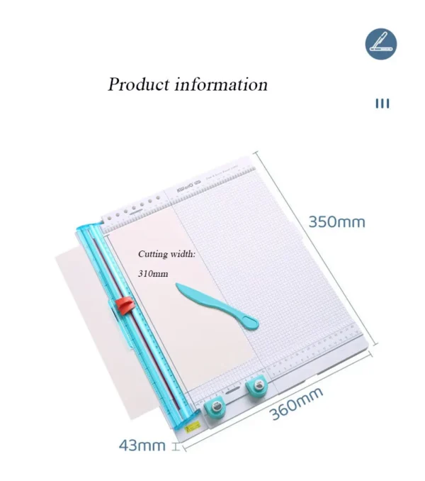 Cortador de papel multifuncional 7 en 1, cortador de plástico ABS, tabla de puntuación