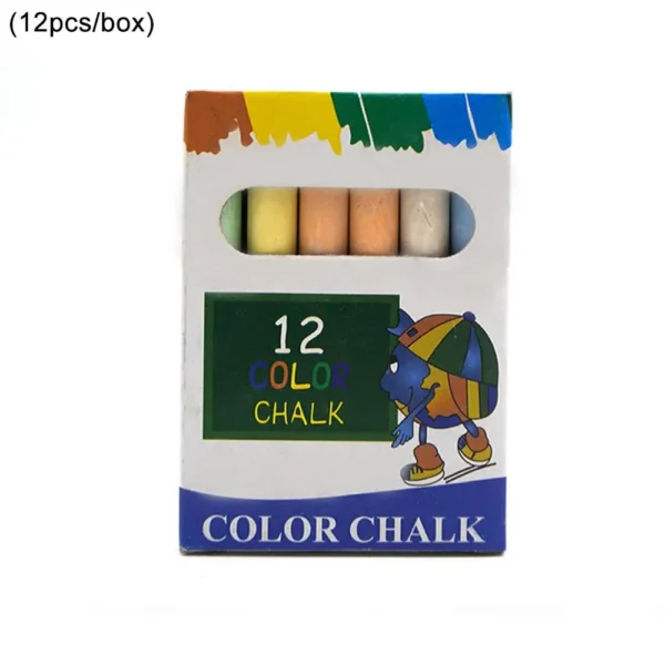 12 unids/lote de tizas sin polvo, tizas de dibujo para pizarra, 6 colores, papelería, suministros escolares de oficina, accesorios