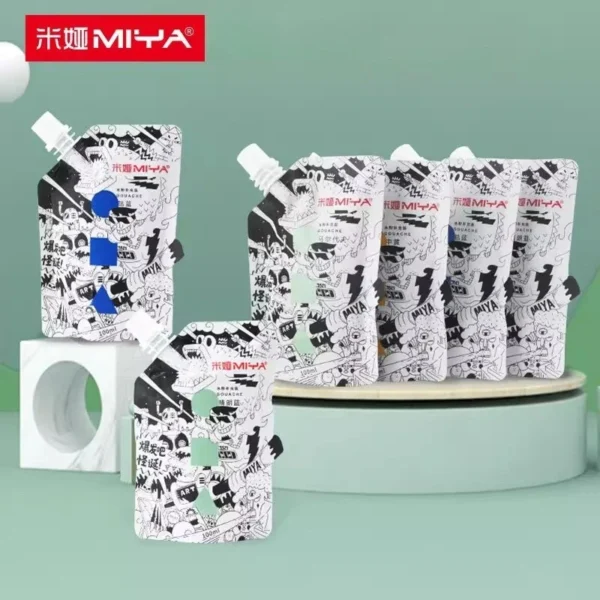 Pintura Gouache MIYA, paquete de recarga multicolor en bolsas de 100ml, pintura Gouache para estudiantes de arte, pintura Gouache resistente a la decoloración del color