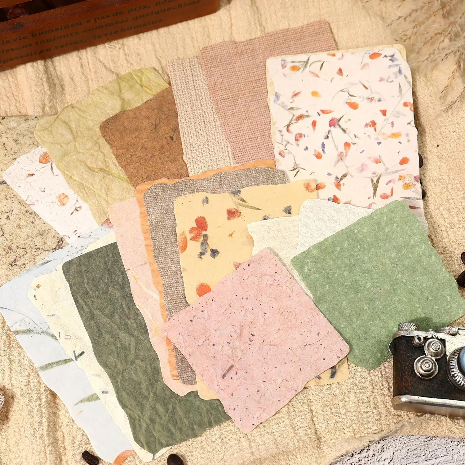 Papel de Material de textura 3D Vintage DIY - Imagen 2