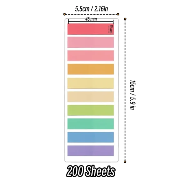 Blocs de notas creativos con índice colorido transparente 2400S, papelería para oficina y escuela, pegatinas autoadhesivas, blocs de notas adhesivas