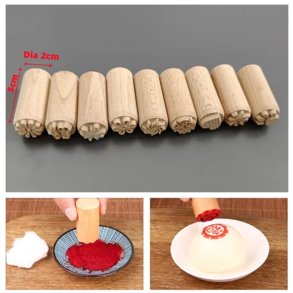 9 patrones de sellos de madera DIY, juego de sellos de arcilla de madera, herramienta casera, 1 ud.