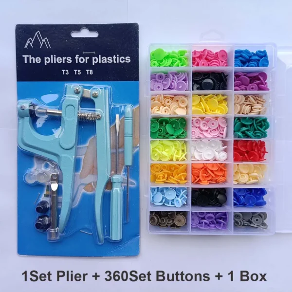 Juegos T5 broches de resina en forma de U, alicates de sujeción, Kit de botones y broches, botones de tela, herramienta de costura y manualidades DIY. 80/150/240/360