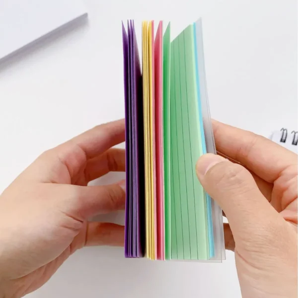 Block de notas rasgable con bloqueo de colores, con anillas para notas adhesivas