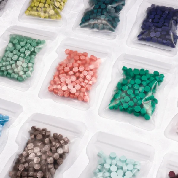 Perlas de cera para sellos, lacre de cera retro dorado para sellos para tarjetas, 100 piezas