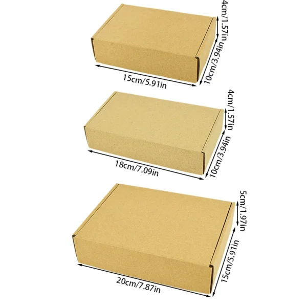 Caja de regalo de papel Kraft de 5 uds., caja de embalaje de varios tamaños, regalos para fiesta de boda, caja para producto hecho a mano, caja de regalo para eventos, caja para chocolates y galletas