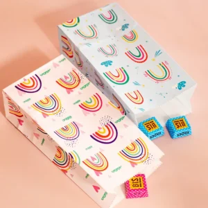 10 Uds. Bolsas de papel con tema de arcoíris, para galletas, bolsa de regalo, bolsas de recuerdo para celebraciones