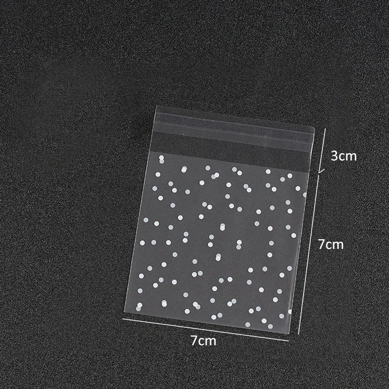 Bolsas de plástico transparente de celofán, autoadhesivas de lunares blancos - Imagen 7