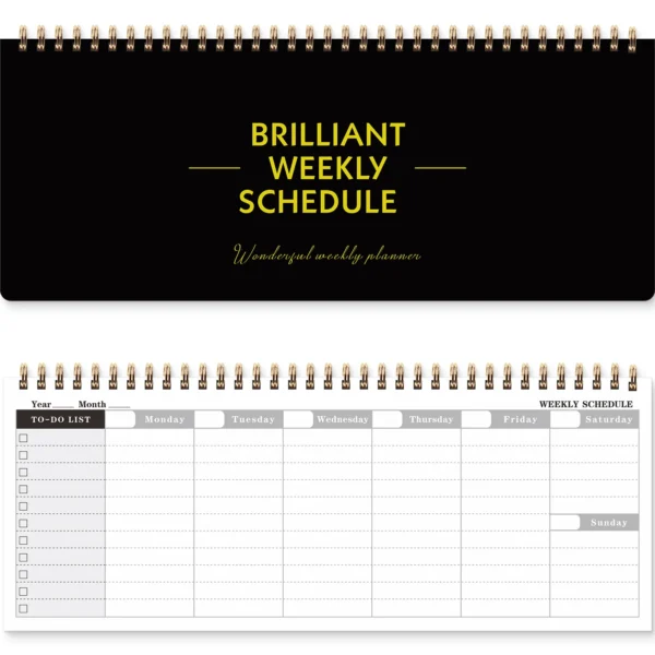 Agenda de espital en inglés con 60 hojas y 120 páginas, es planificador semanal y Bloc de notas con horario