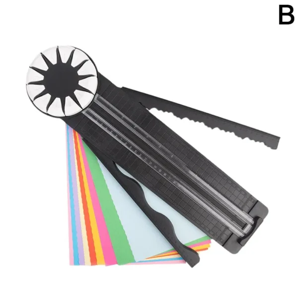 Cortador de papel portátil 12 en 1, herramienta de corte multifuncional con 12 cabezales de corte 360 °   Cabeza giratoria para cartulina