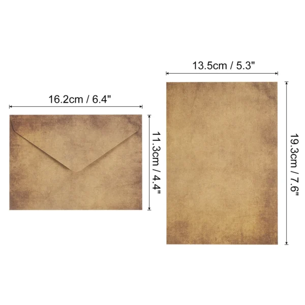 Juego de sobres Vintage para tarjetas, sobres con solapa de 150 G V y con letras de hoja de rosa