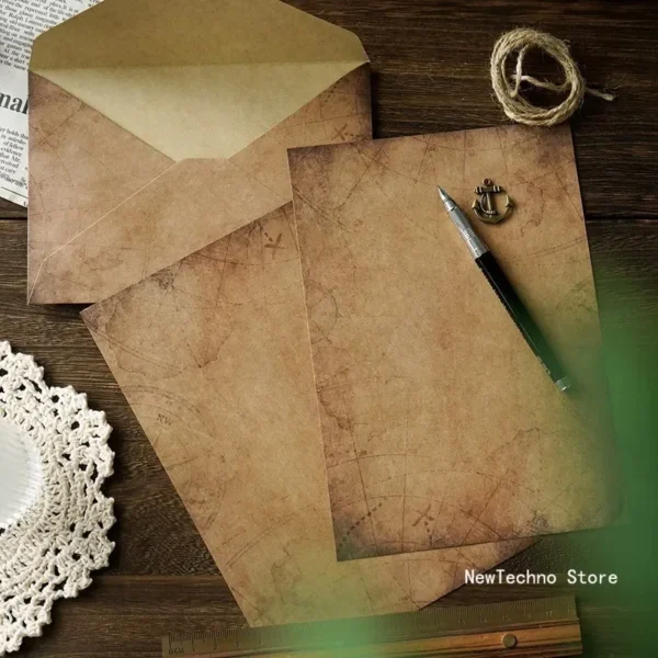 Sobre Vintage de papel de carta Kraft estilo antiguo, formato A5