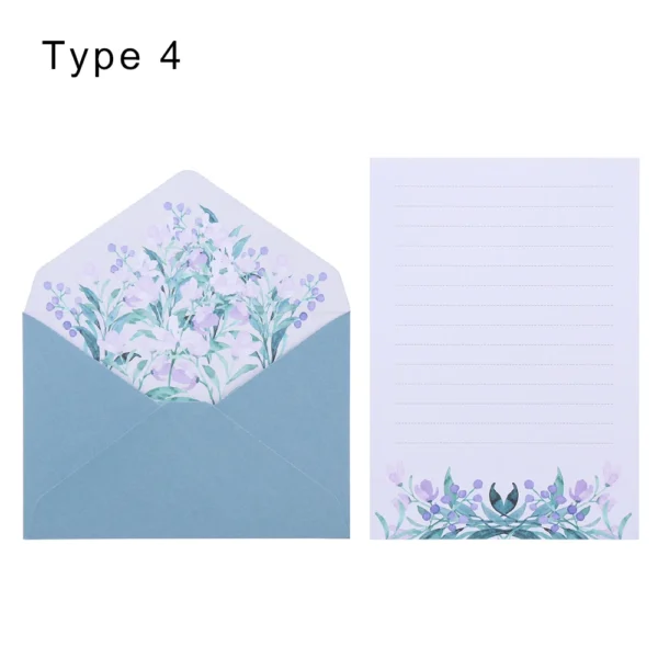 Sobres con hojas para escribir cartas, patrón de dibujos Vintage y motivos Florales