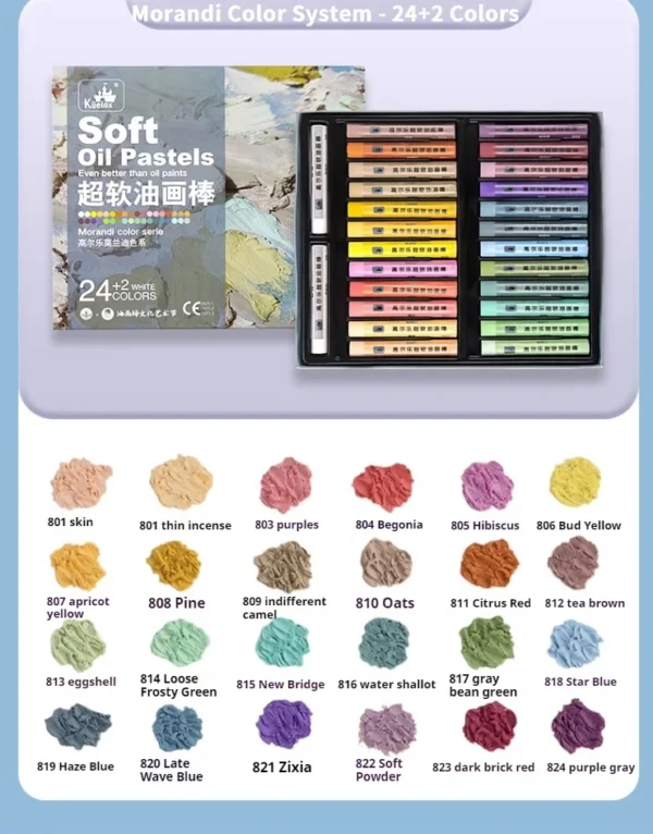 Pastel al óleo super suave profesional, 24/36/48 colores, pasteles suaves blancos de artista para pintar