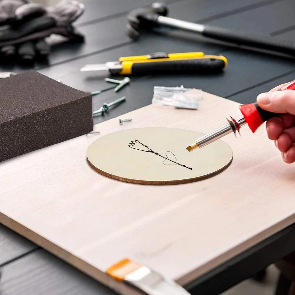 Rebanadas de madera redondas sin terminar para manualidades DIY, discos circulares de madera de 1cm-10cm, 3-100 piezas, manualidades para navidad, siluetas redondas para pintar, adorno de madera en forma cirlular, decoración - Imagen 3