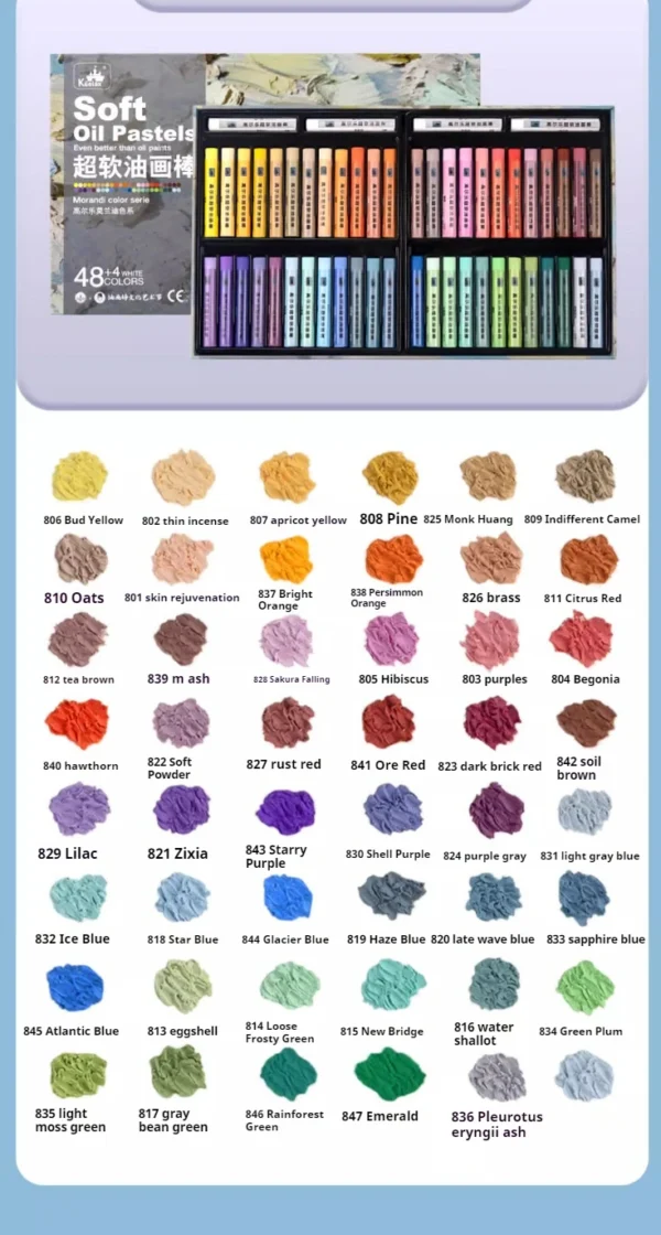Pastel al óleo super suave profesional, 24/36/48 colores, pasteles suaves blancos de artista para pintar