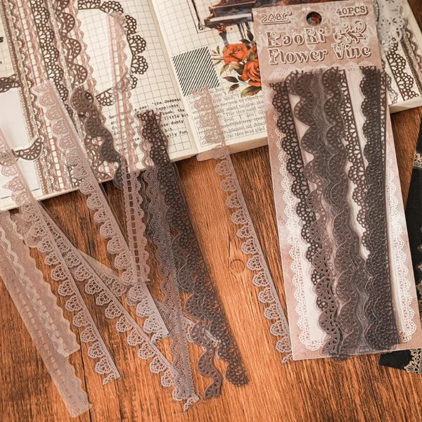 Pegatinas de encaje para decoración y acabados bonitos de tarjetas
