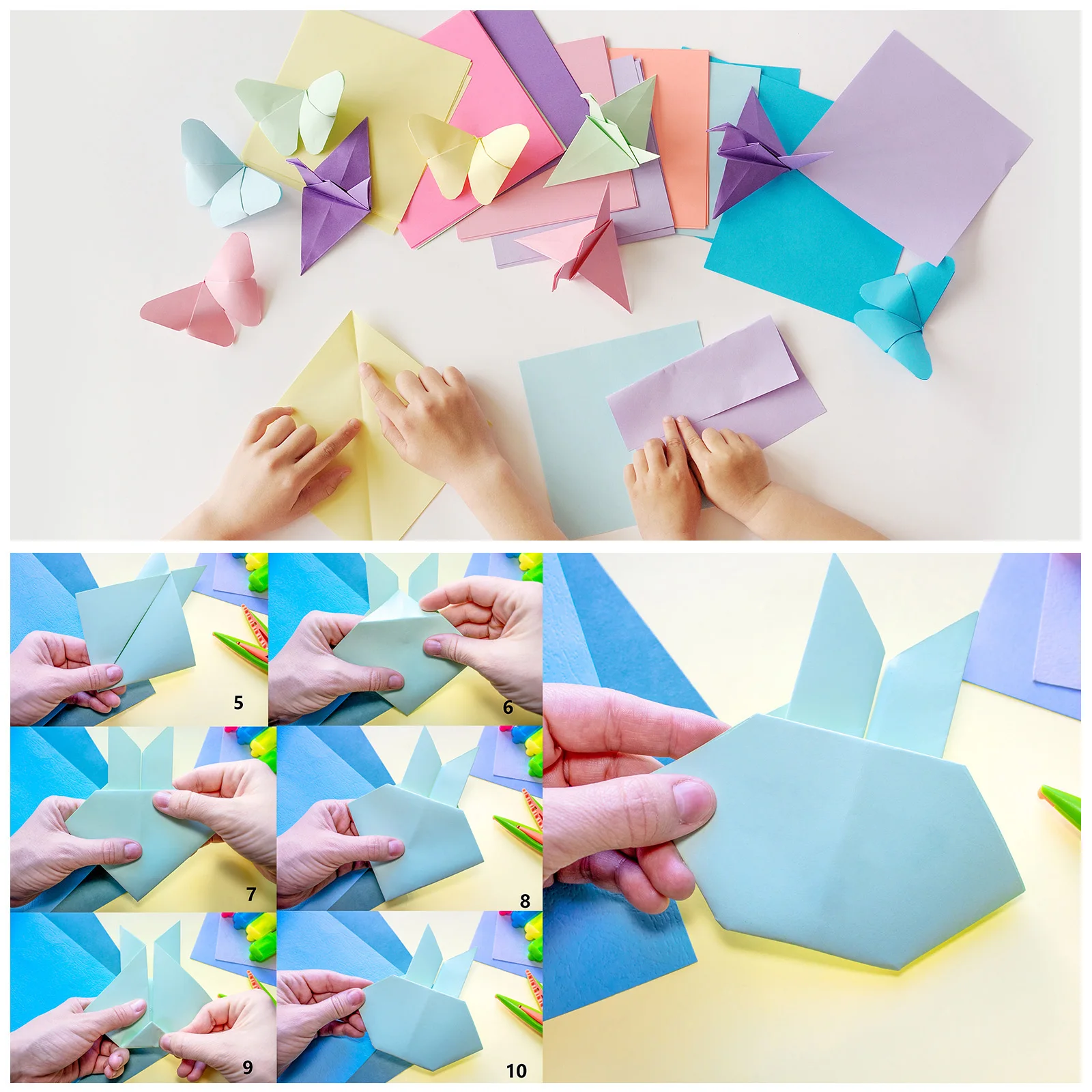 100 hojas de papel de Origami cortadas en cuadrados de 15x15cm - Imagen 6