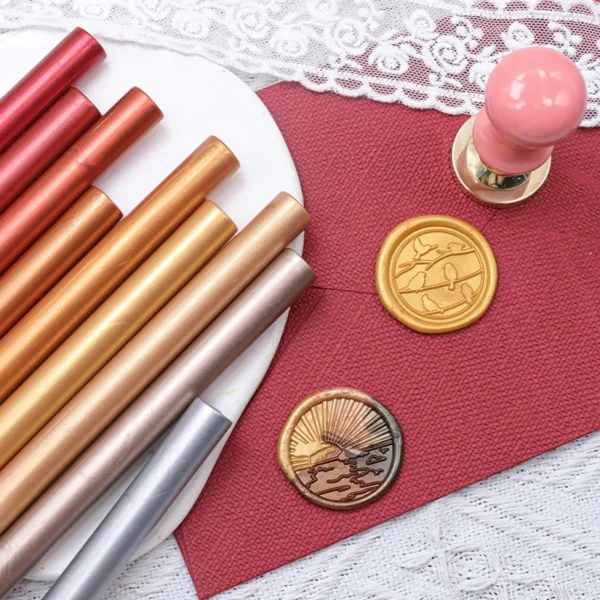 Barritas de cera para sellos. Metal Vintage, bronce, oro rosa, laca, sello de cera,