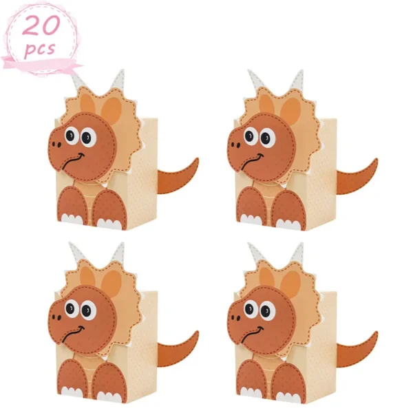 Cajas de Regalo de cartón con Forma de dinos 3D, especiales para celebraciones Infantiles, chuches y detalles o artículos artesanales temáticas de dinosaurios