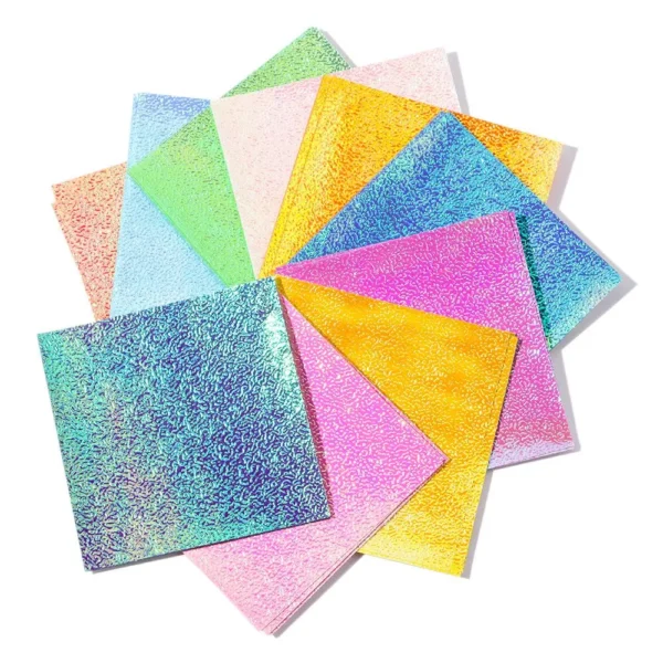 Papel de Origami brillante de un solo lado, papeles cuadrados plegables de colores brillantes mezclados